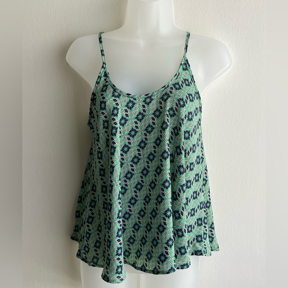Soprano Abstract Patterned Boho Green Blue Yellow Halter Womens Size XSmall